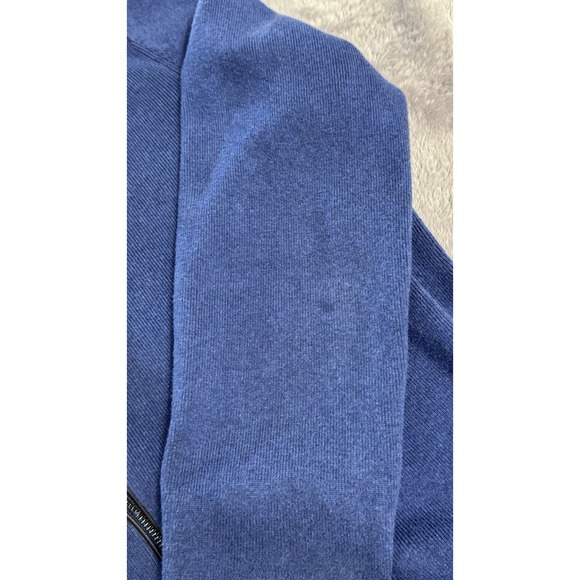 Massimo Dutti  Men Large Cotton Silk Zip Cardigan Sweater Blue Designer Italy - Picture 8 of 8